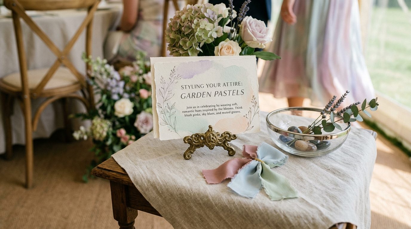 How to communicate an aesthetic dress code for Aesthetic Wedding Dress Codes: Garden Pastels & More