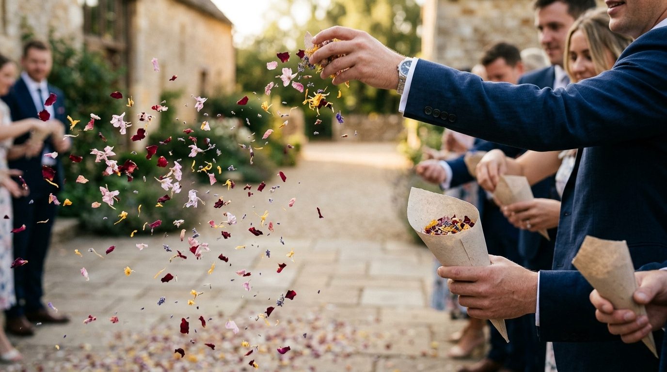 Confetti alternatives for venues that ban everything for Biodegradable Confetti: The 2026 UK Wedding Exit