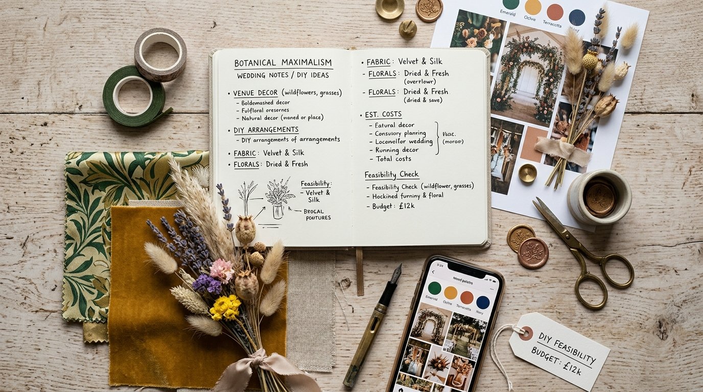 Botanical Maximalism: The Anti-Minimalist Wedding Trend — DIY feasibility, editorial photography for Weddings Hub