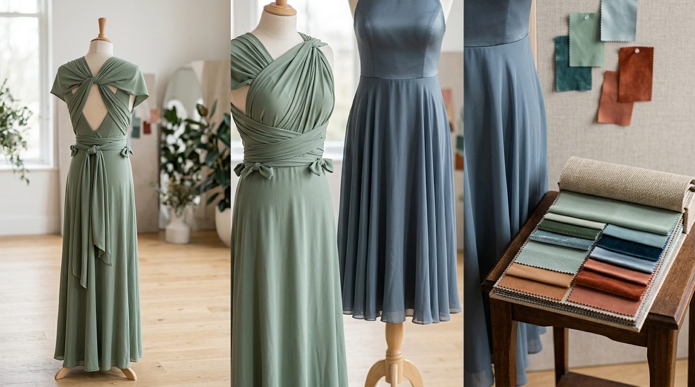 Fabric trends 2026 for Bridesmaid Dress Trends 2026: Mismatched & Convertible