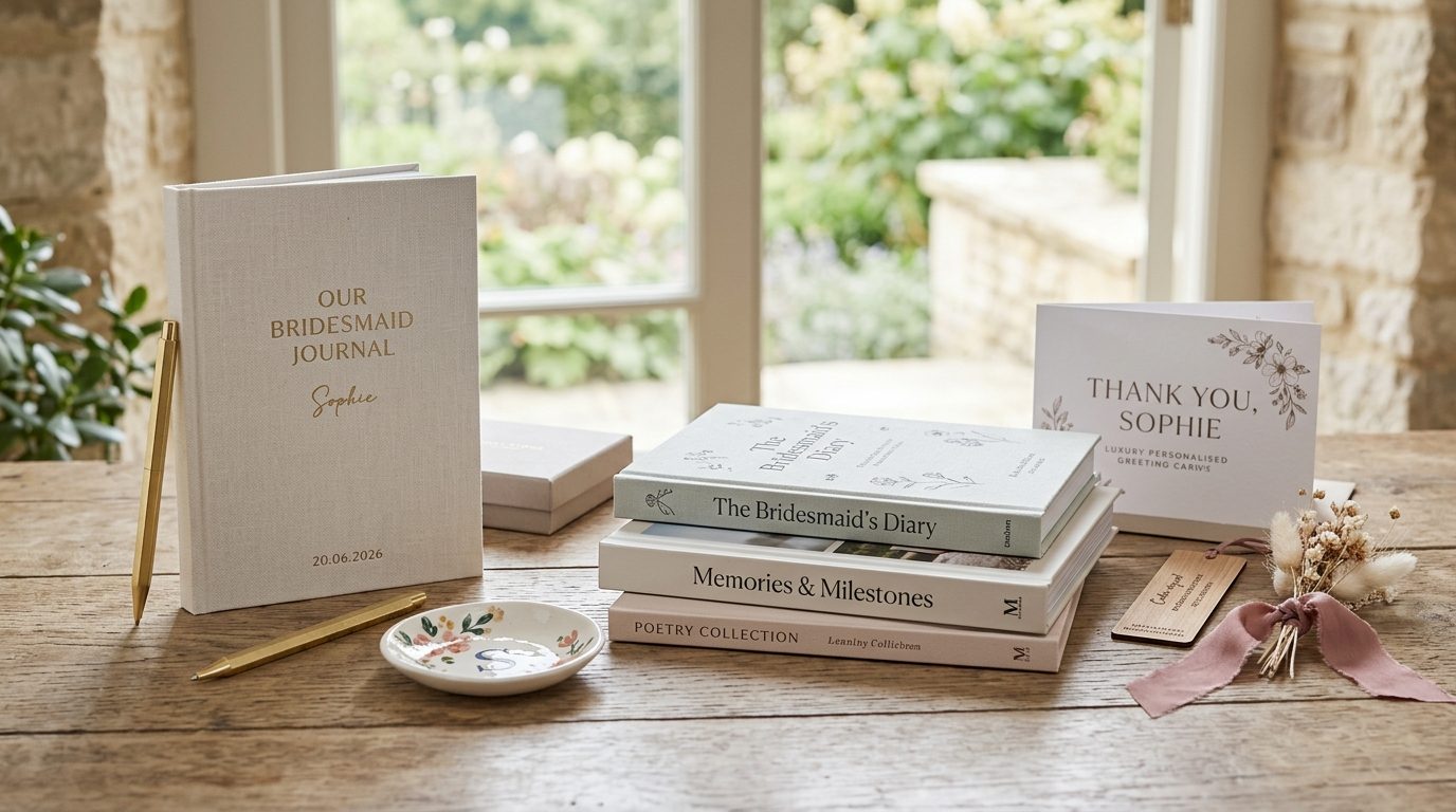 Books, stationery, and sentimental gifts (£15-£60) for Bridesmaid Thank-You Gifts UK 2026: 30 Ideas