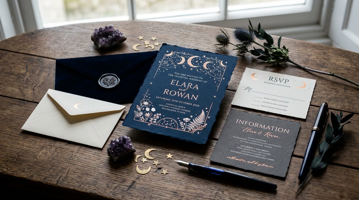 Stationery and invitations for Celestial Whimsigoth Weddings: The UK Guide 2026