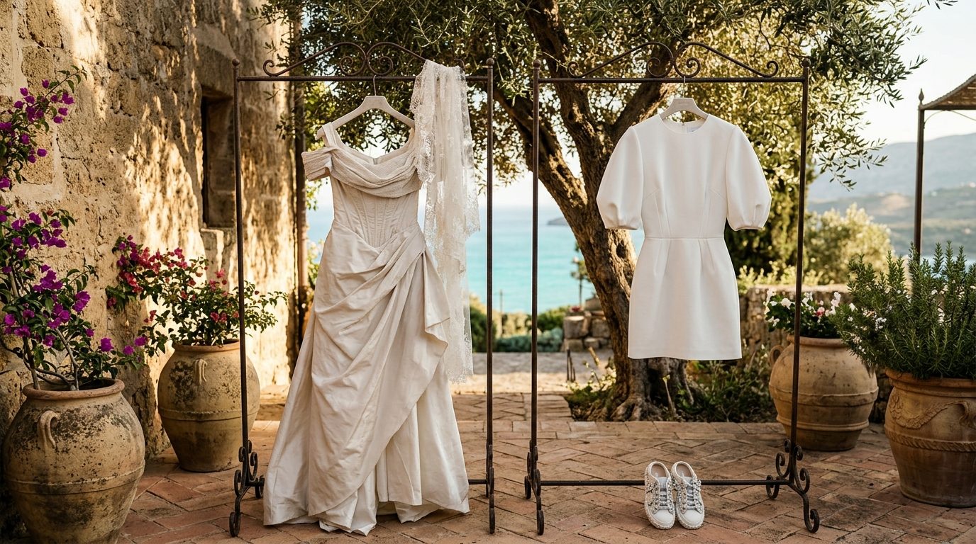 The Sicily celebration: dress one and dress two for Charli XCX's Two Weddings, Three Dresses Explained