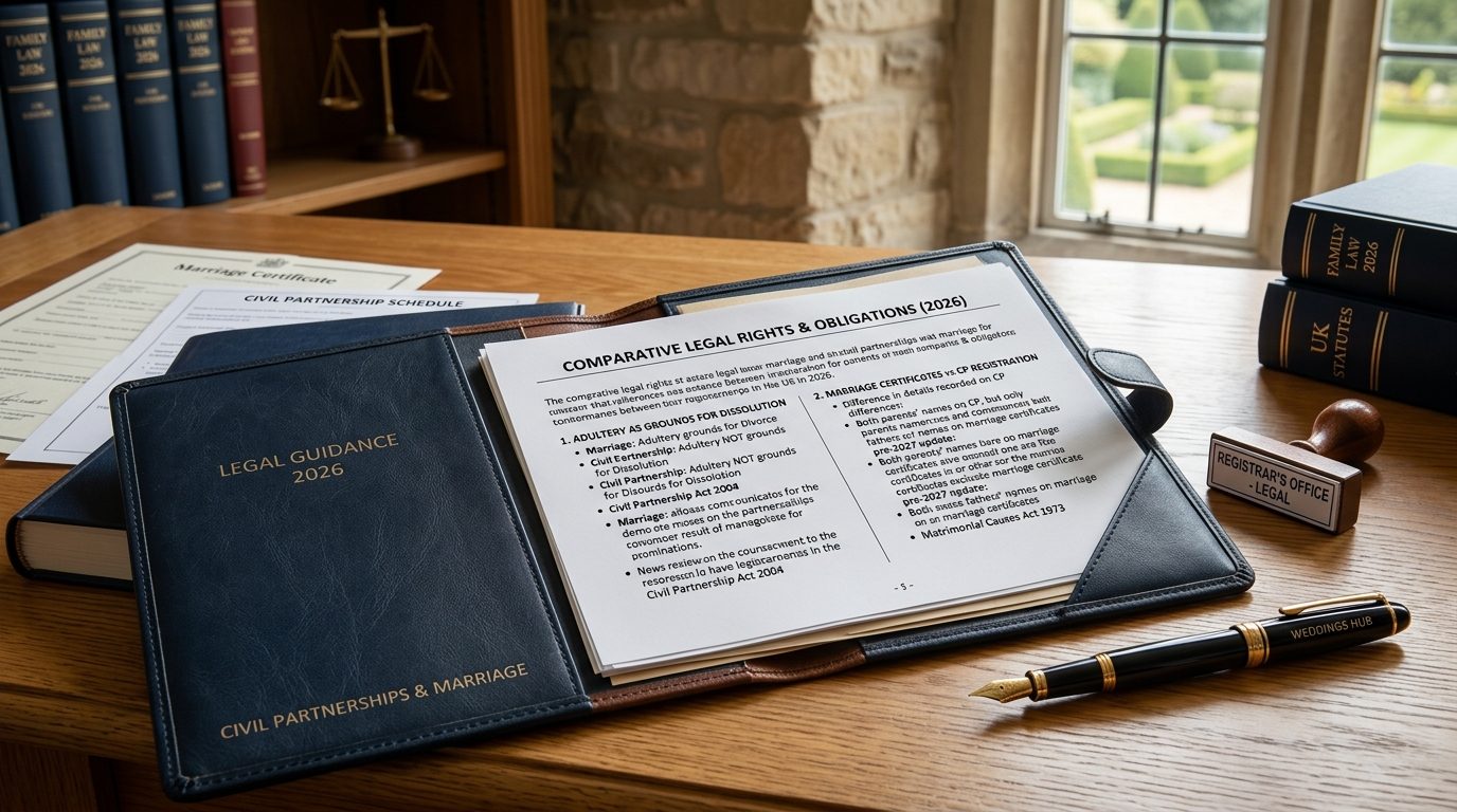 Legal differences that remain in 2026 for Civil Partnership vs Marriage UK 2026: Tax & Legal
