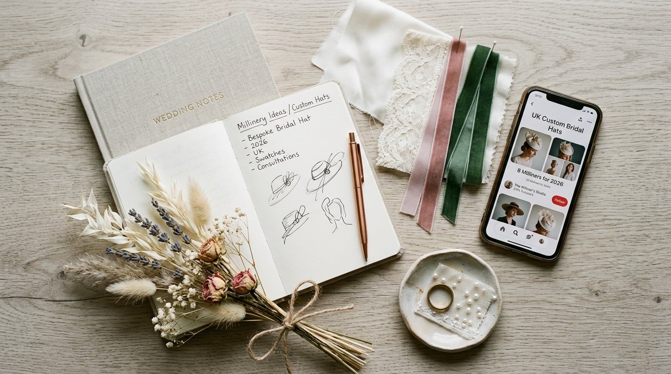 Custom Wedding Hats UK: 8 Milliners for 2026 — editorial photography for Weddings Hub