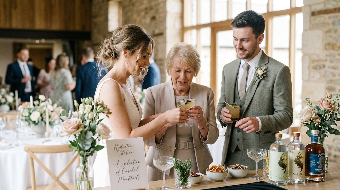 Dry Weddings UK: Why Gen Z Couples Are Going Zero-Proof — The logistics that change, editorial photography for Weddings Hub