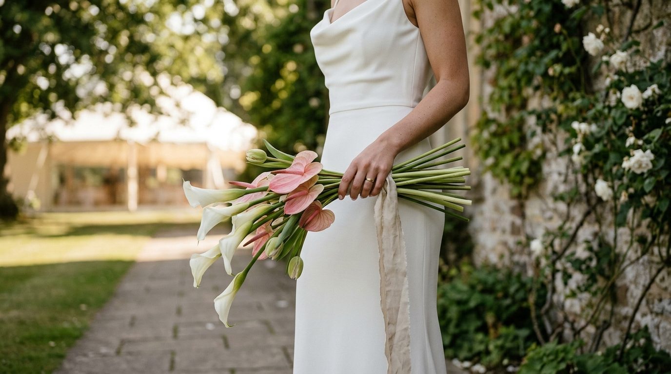 What dress styles it suits for Elongated Stem Bouquets: The 2026 Bridal Look