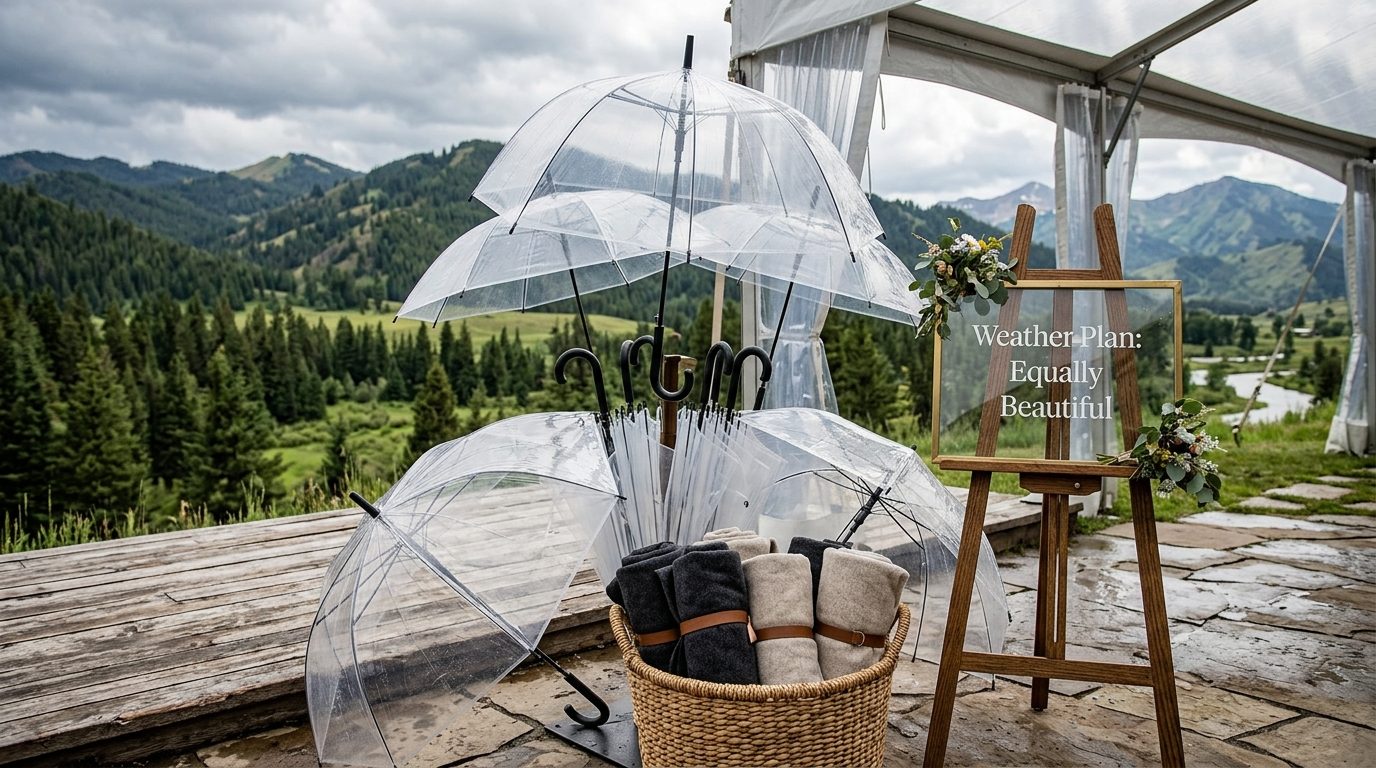 7. Keep the weather plan equally attractive for Emma Roberts & Cody John's Sun Valley Wedding Ideas