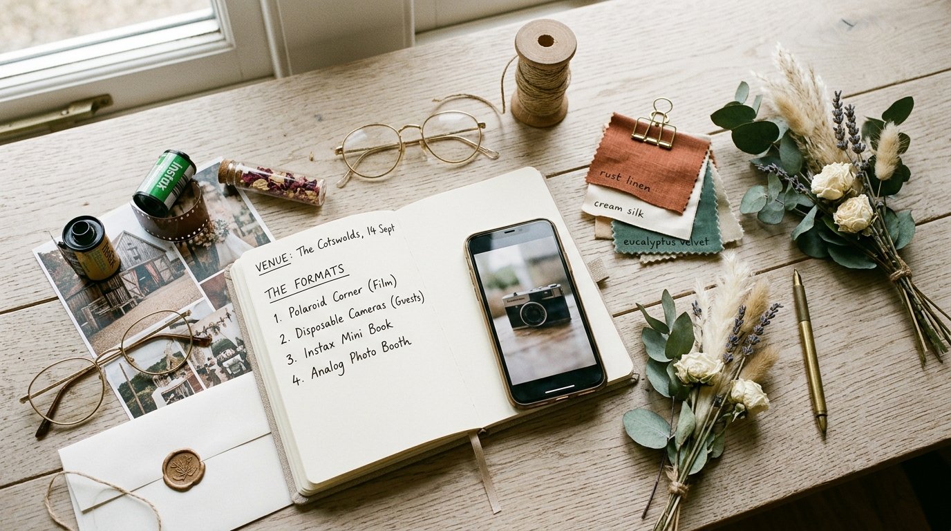 Going Analog: No-Phone Weddings Replace Photo Booths — The formats, editorial photography for Weddings Hub
