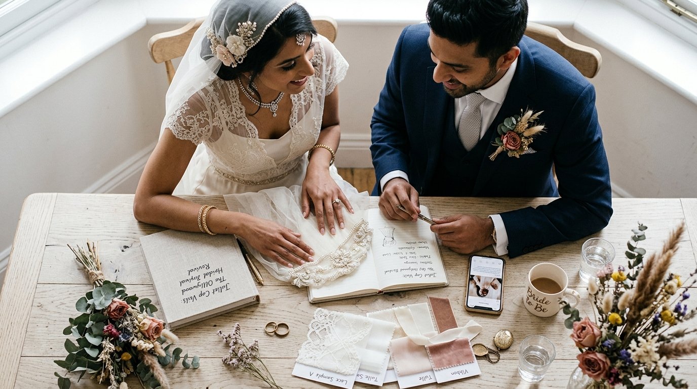 Juliet Cap Veils: The Old Hollywood Bridal Revival — What a Juliet cap actually is, editorial photography for Weddings Hub