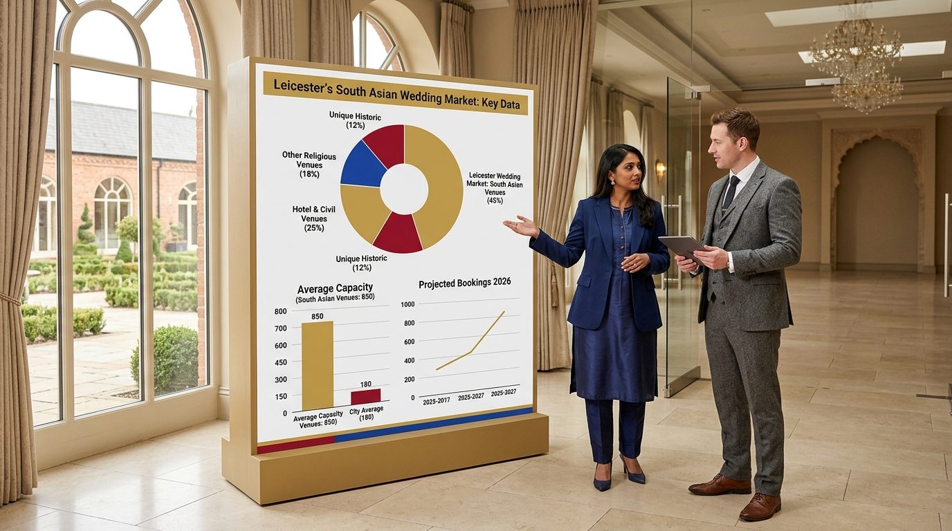 Leicester's South Asian wedding market: key data for Leicester Wedding Venues: 12 Best for 2026