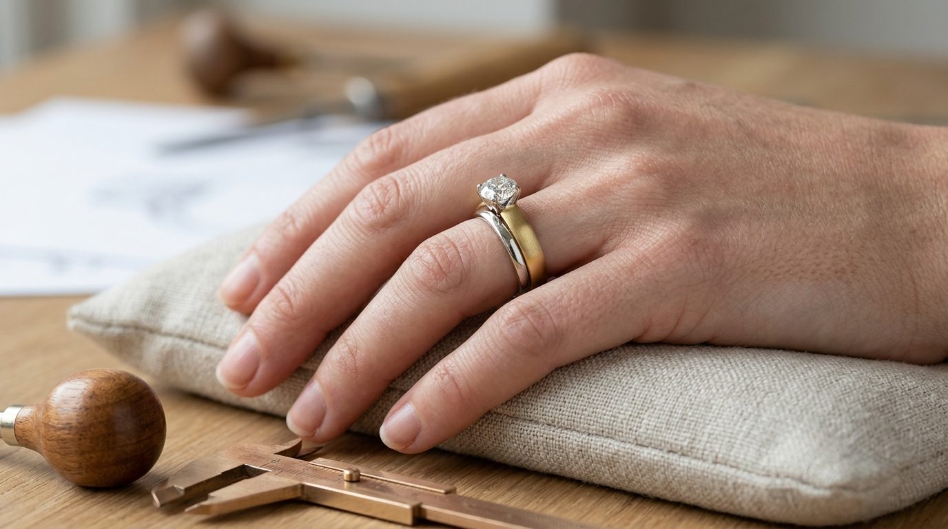 What two metals do differently on your hand for Mixed Metal Engagement Rings: Two-Tone UK Guide