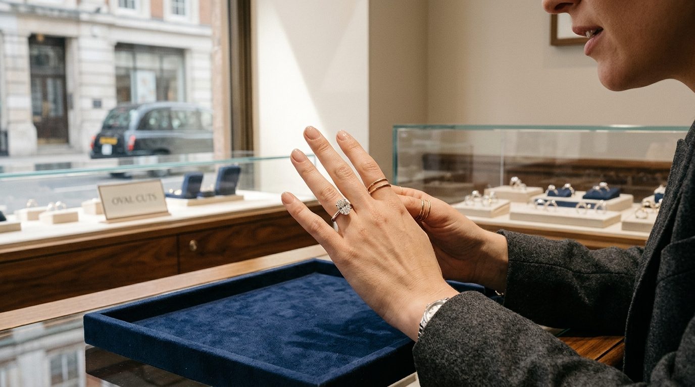 The Georgina Rodriguez ring — and realistic UK versions for Oversized Oval Engagement Rings: UK Guide 2026