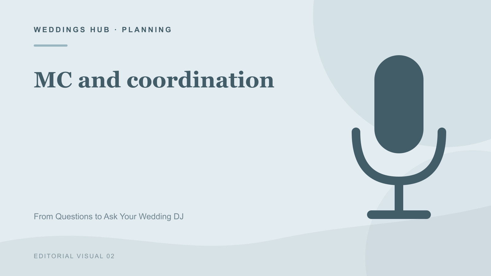 Illustrated guide to MC and coordination in Questions to Ask Your Wedding DJ