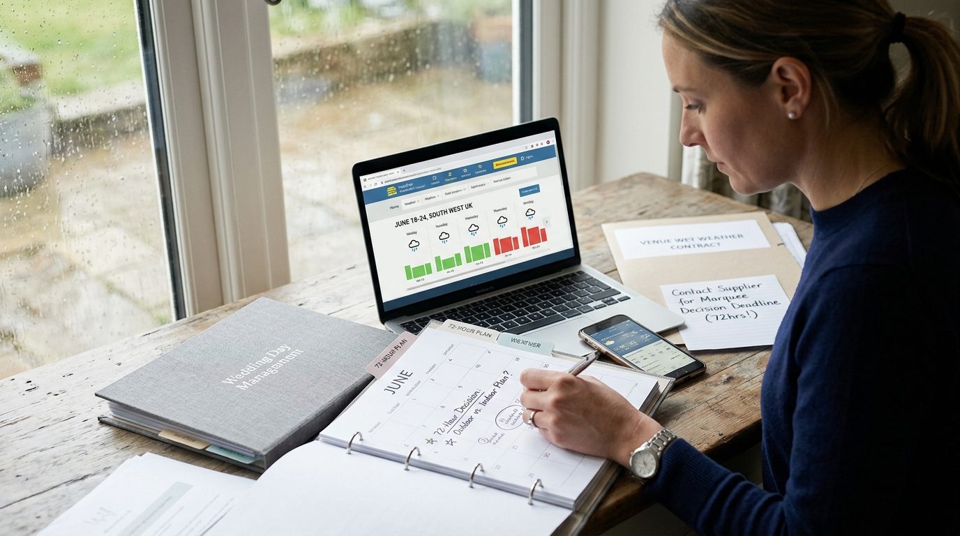Step 4: Manage the 72-hour decision window for What to Do If It Rains on Your June Wedding