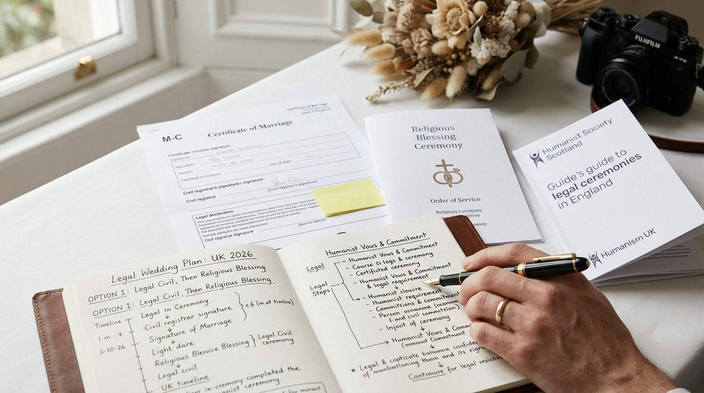 Editorial image for Religious + Humanist Wedding: How to Do Both Legally