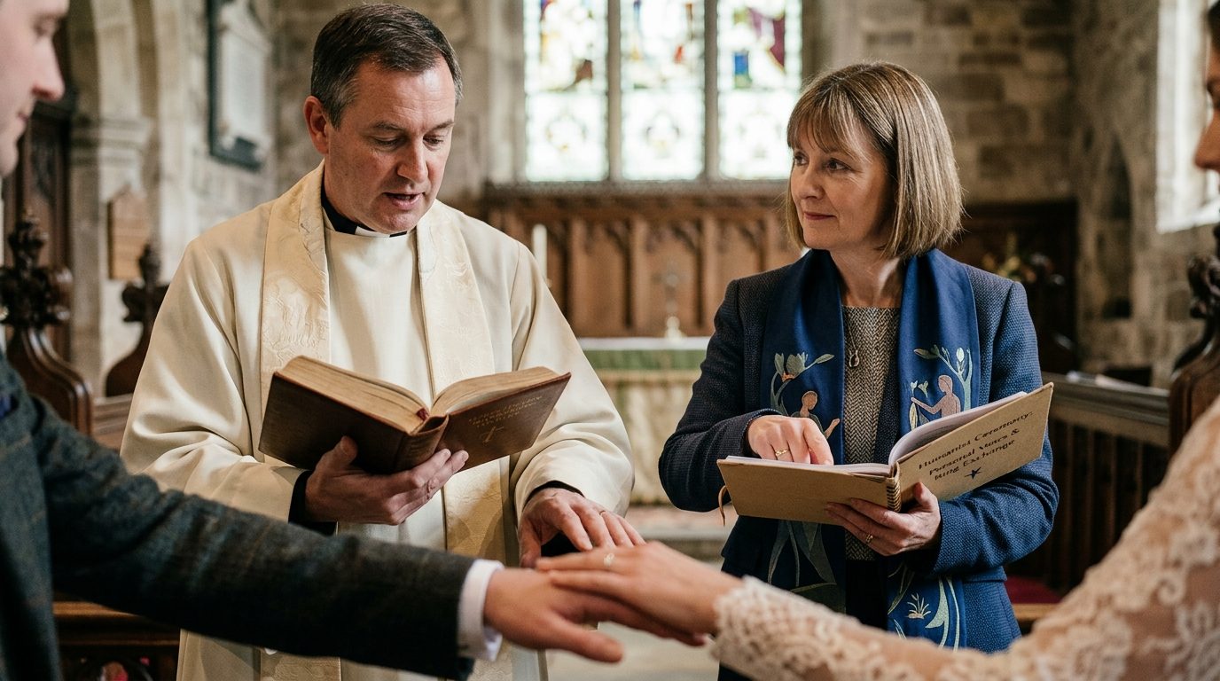 Route 2: Church of England ceremony with humanist elements for Religious + Humanist Wedding: How to Do Both Legally