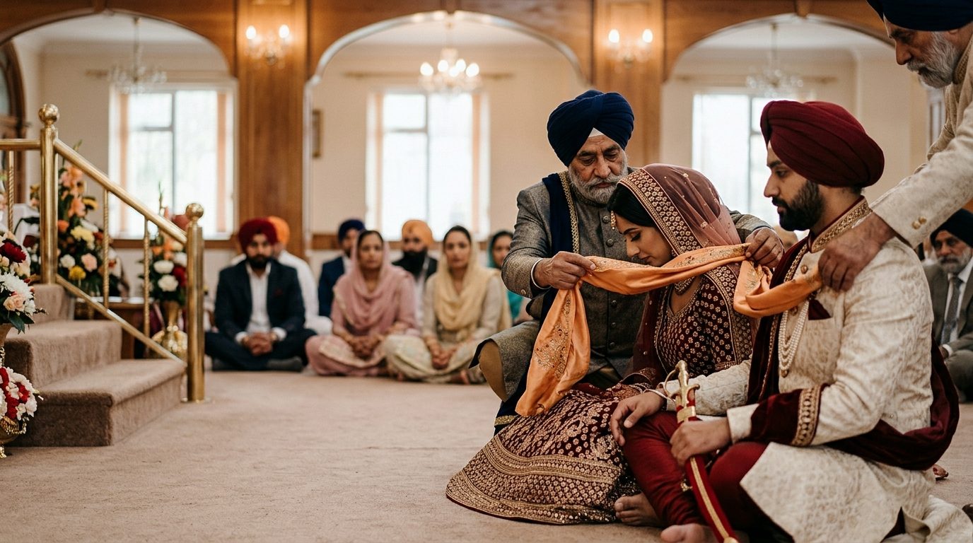 Bowing and sitting for Sikh Wedding Traditions UK: Anand Karaj Guide