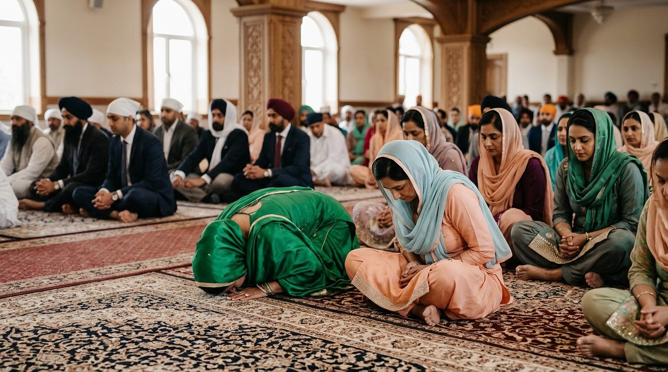 Bowing and sitting for Sikh Wedding Traditions UK: Anand Karaj Guide