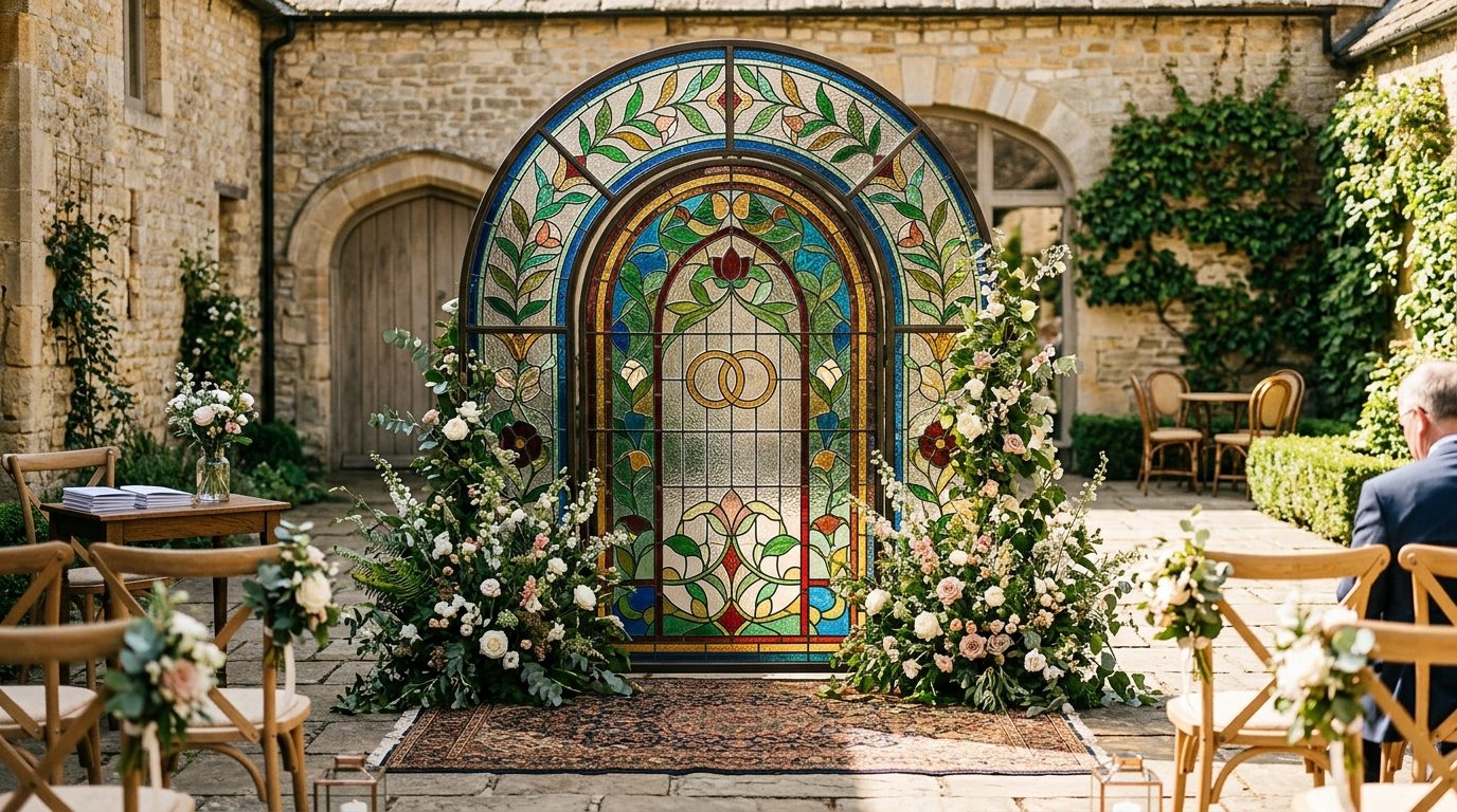 UK suppliers for Stained Glass Wedding Arch: The 2026 Pinterest Trend