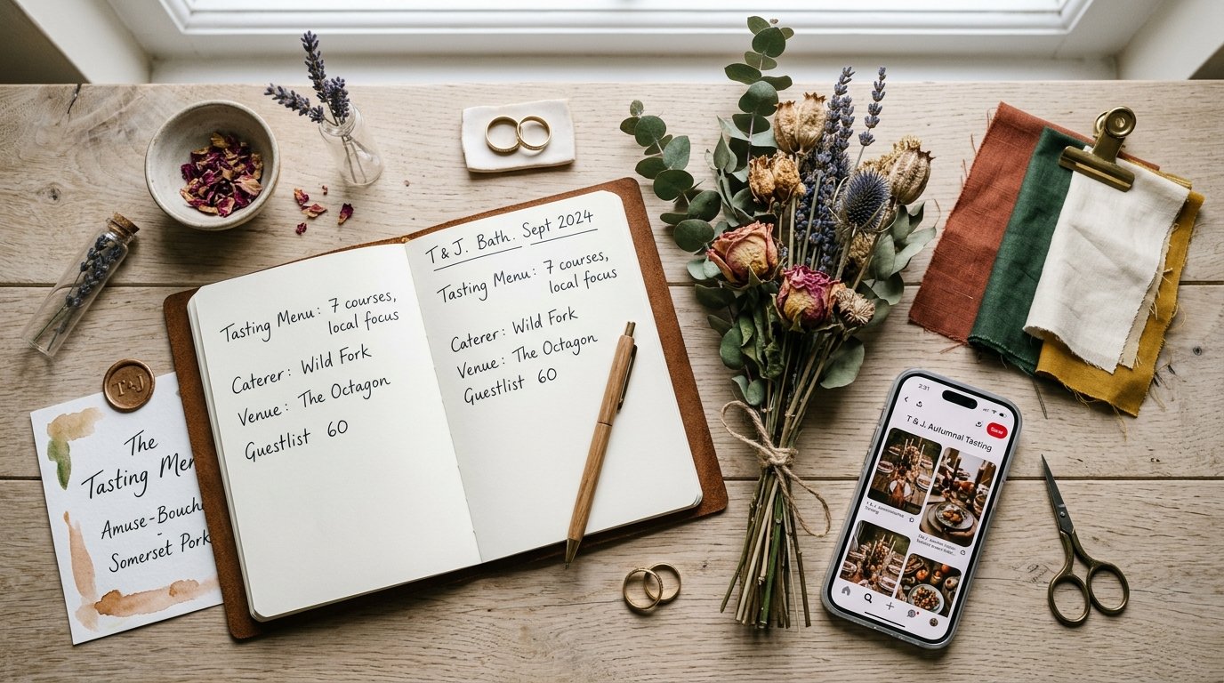 Tasting-Menu Wedding Receptions: When Food Is the Event — A real account: Tom and James, Bath, 2024, editorial photography for Weddings Hub