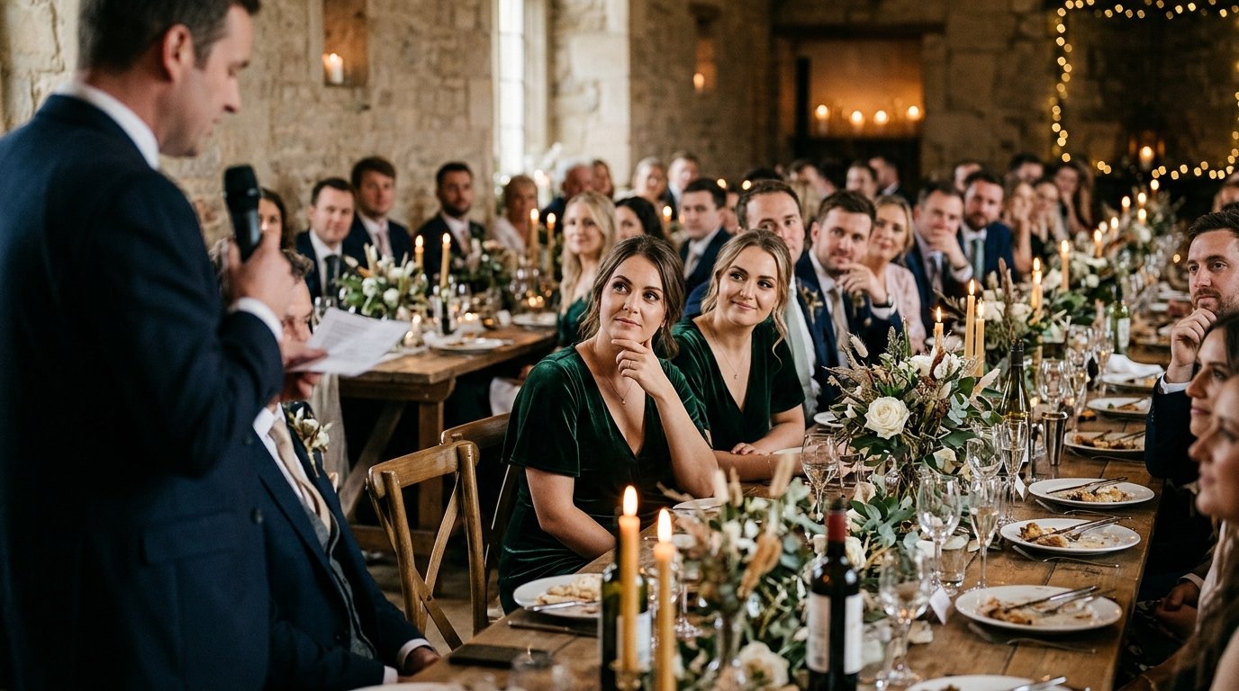 12 Things Bridesmaids Secretly Hate (UK 2026) — 10. The speech expectation, editorial photography for Weddings Hub