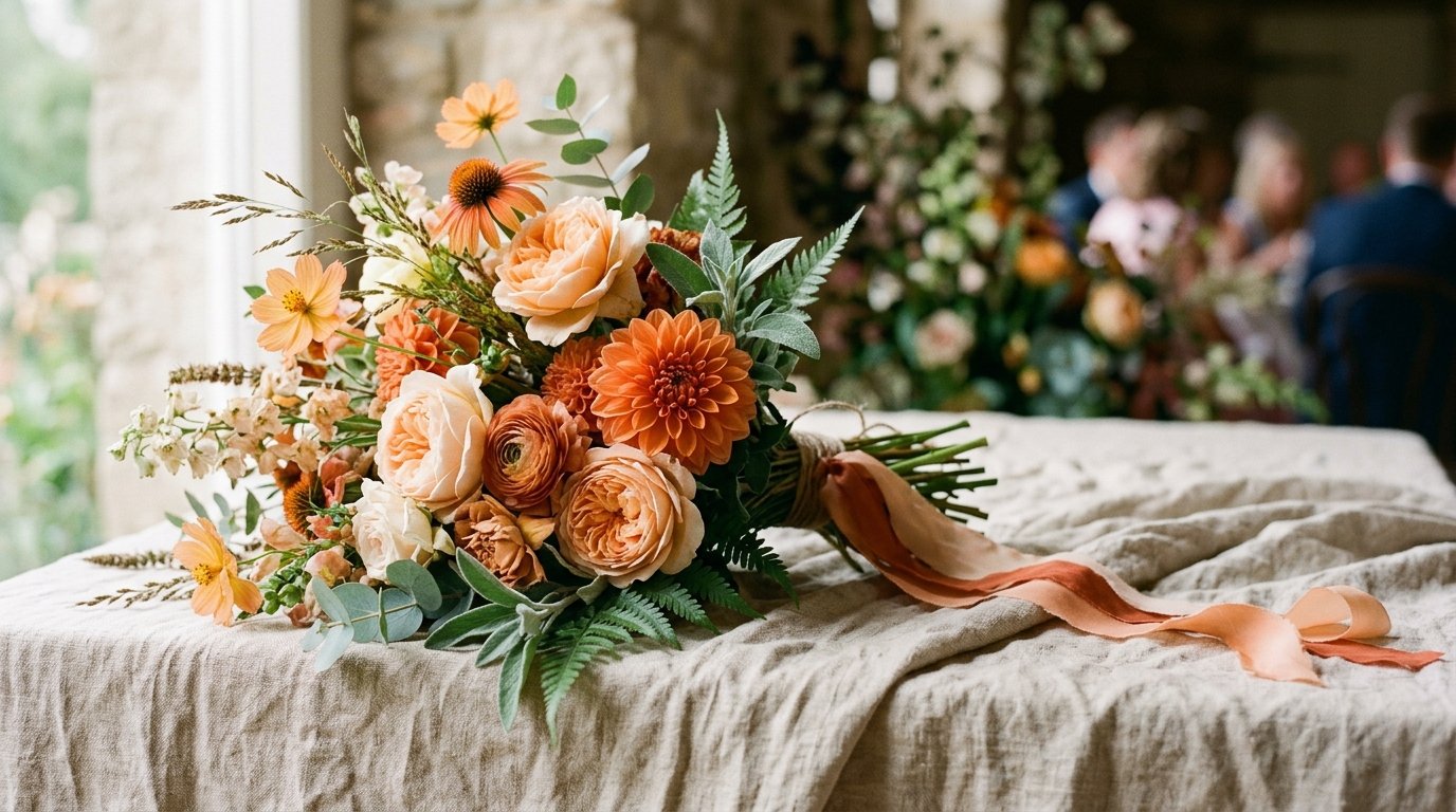Verona Sunset Orange: The 2026 Wedding Palette — The flowers of Verona sunset orange, editorial photography for Weddings Hub