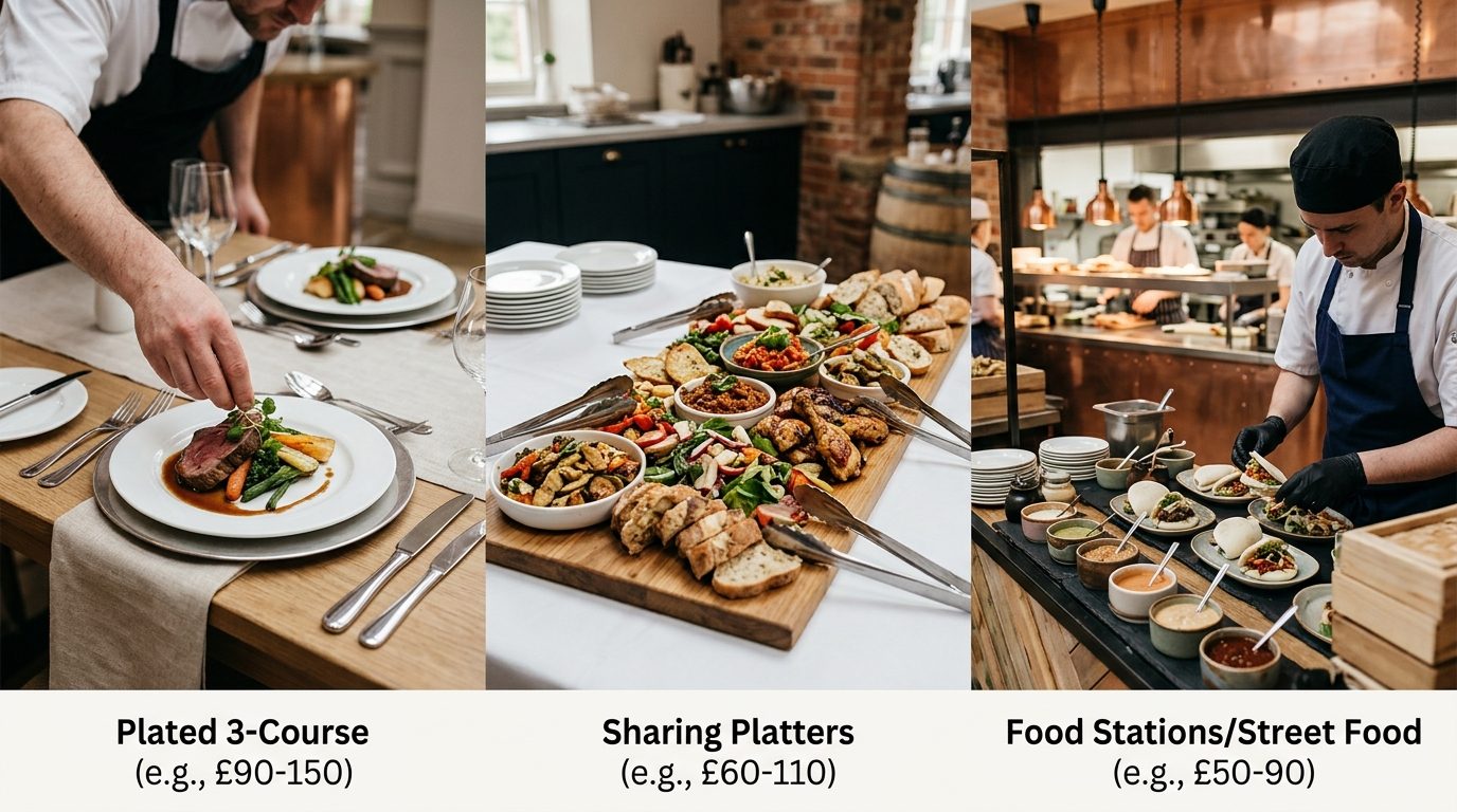 Cost by service style for Wedding Catering Cost Per Head UK: 2026