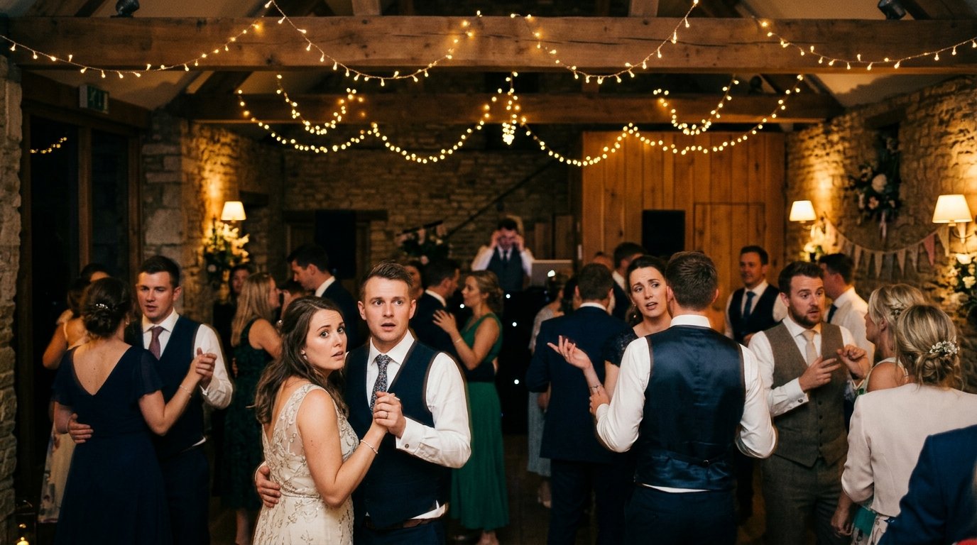 13 Wedding Day Problems No One Warns You About — 11. The DJ or band plays the wrong music, editorial photography for Weddings Hub