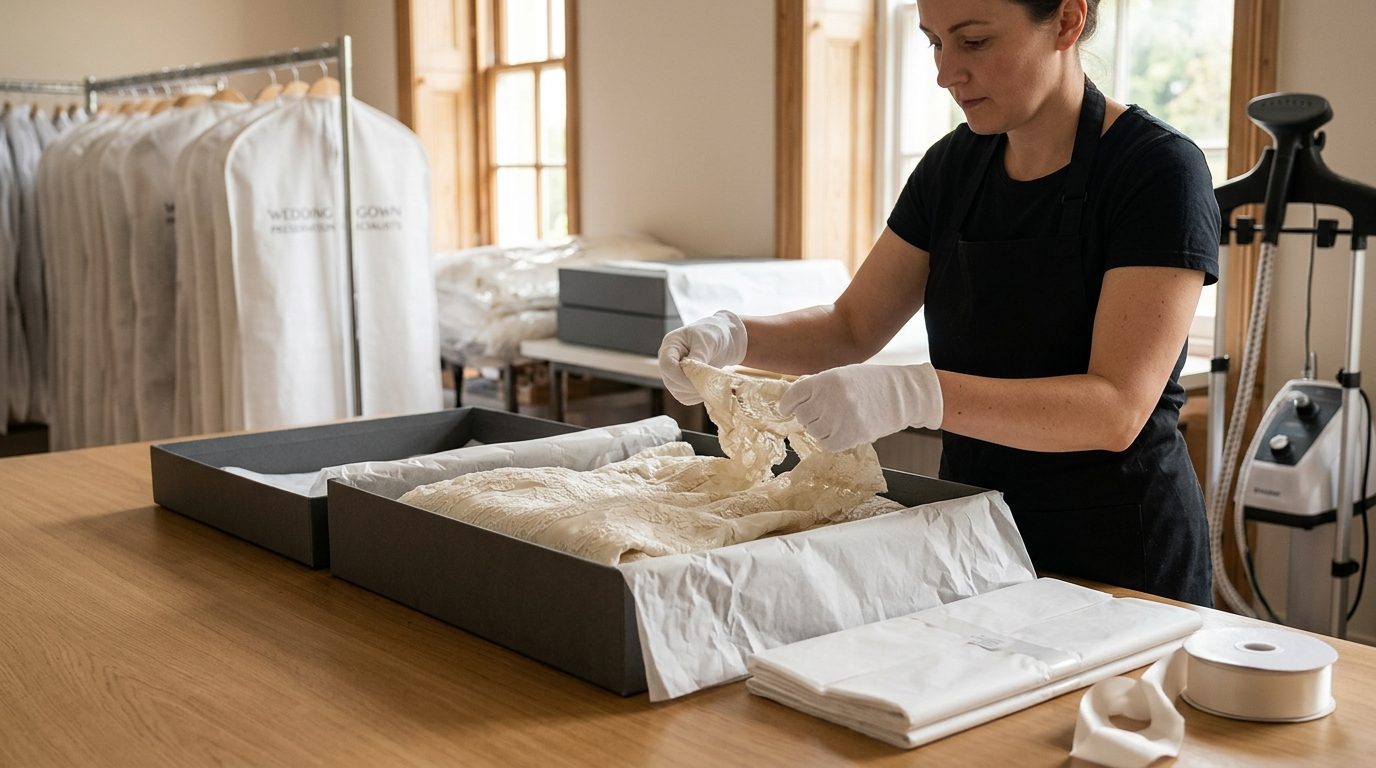 Preservation and storage for Wedding Dress Cleaning & Preservation UK Guide