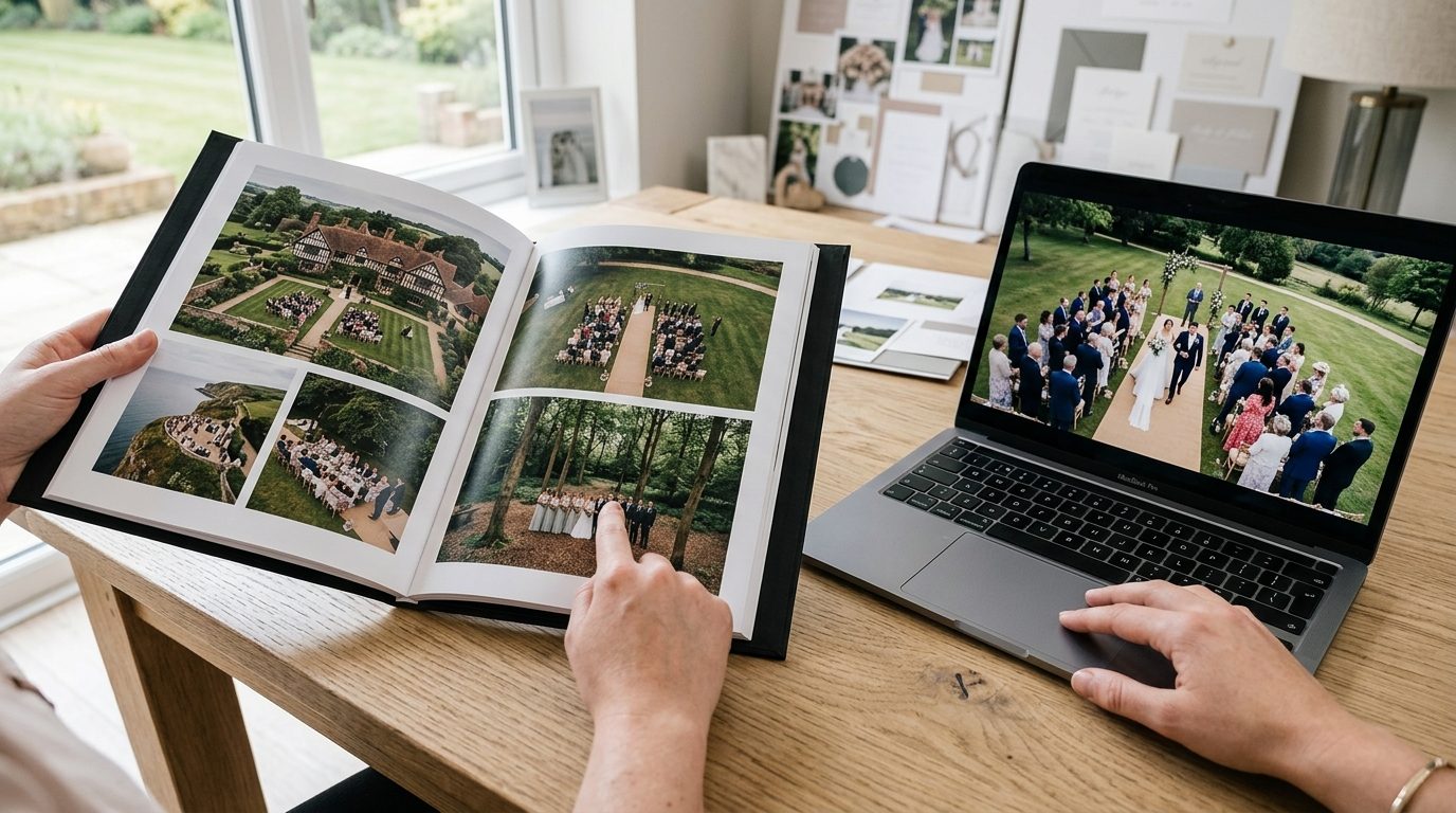 Checking drone footage quality before booking for Wedding Drone Photography UK 2026: Costs, Rules & Shots