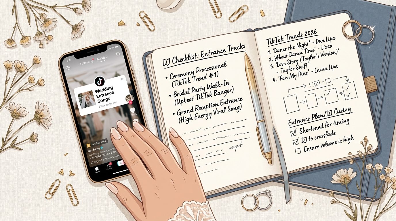 Briefing your DJ: the entrance song checklist for Wedding Entrance Songs Trending on TikTok 2026