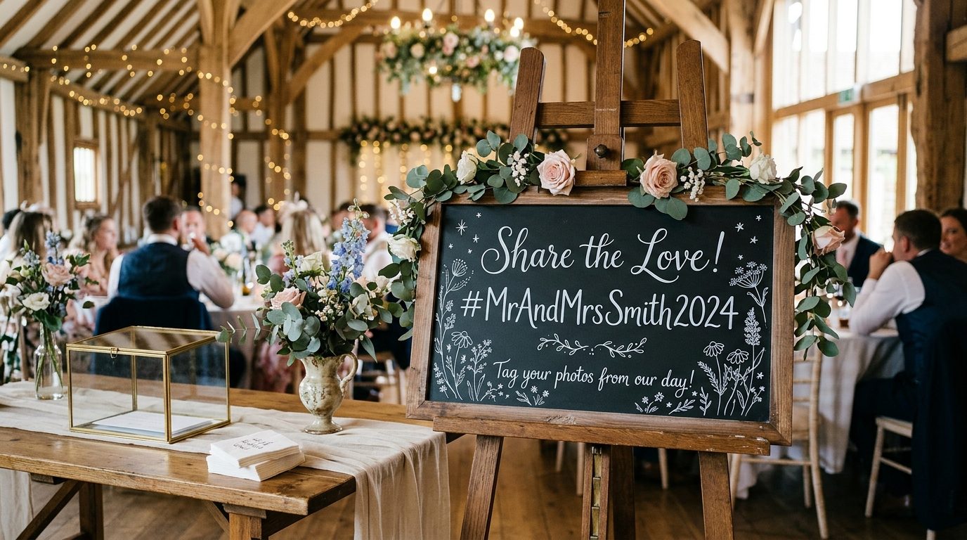 Where to display your hashtag for Wedding Hashtags UK: 200 Ideas & How to Create Yours