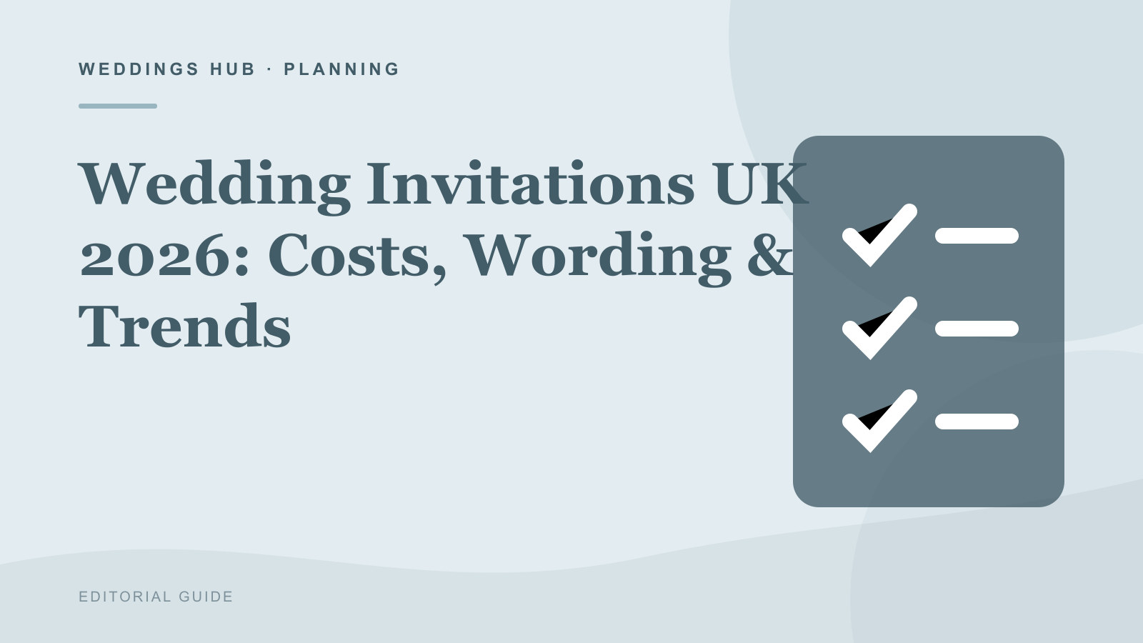 Editorial illustration for Wedding Invitations UK 2026: Costs, Wording & Trends