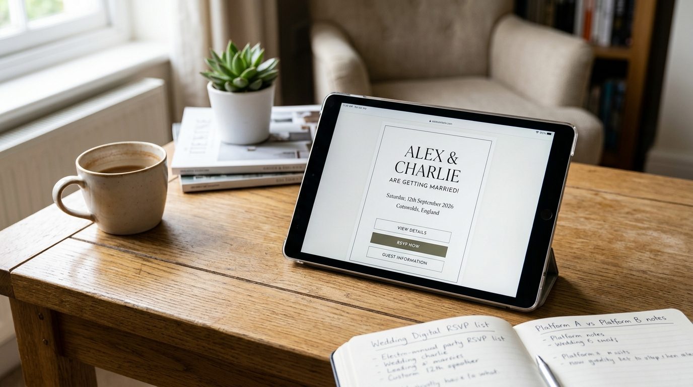 Digital invitations: platform comparison for Wedding Invitations UK 2026: Costs, Wording & Trends