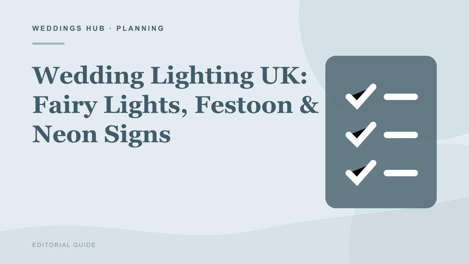 Editorial illustration for Wedding Lighting UK: Fairy Lights, Festoon & Neon Signs