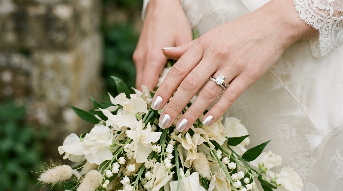Soft chrome and metallic finishes for Wedding Manicure Trends 2026: Beyond the French