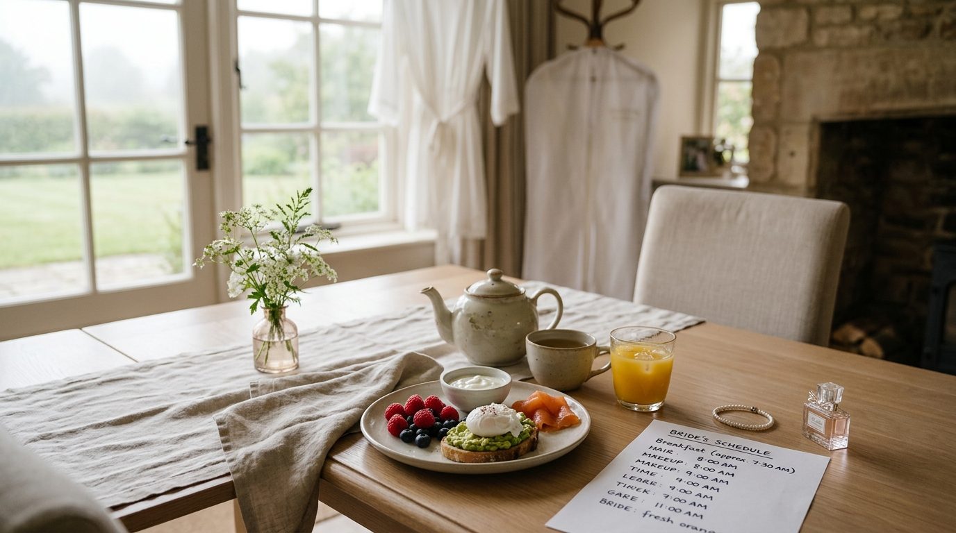 Breakfast on the wedding morning for Wedding Morning Timeline: A Step-by-Step Bride's Guide