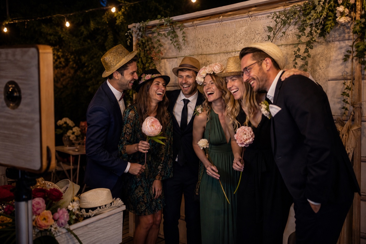 Wedding photo booth guests