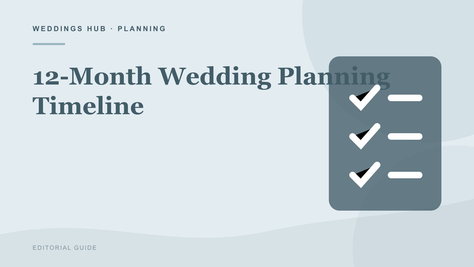 Editorial illustration for 12-Month Wedding Planning Timeline
